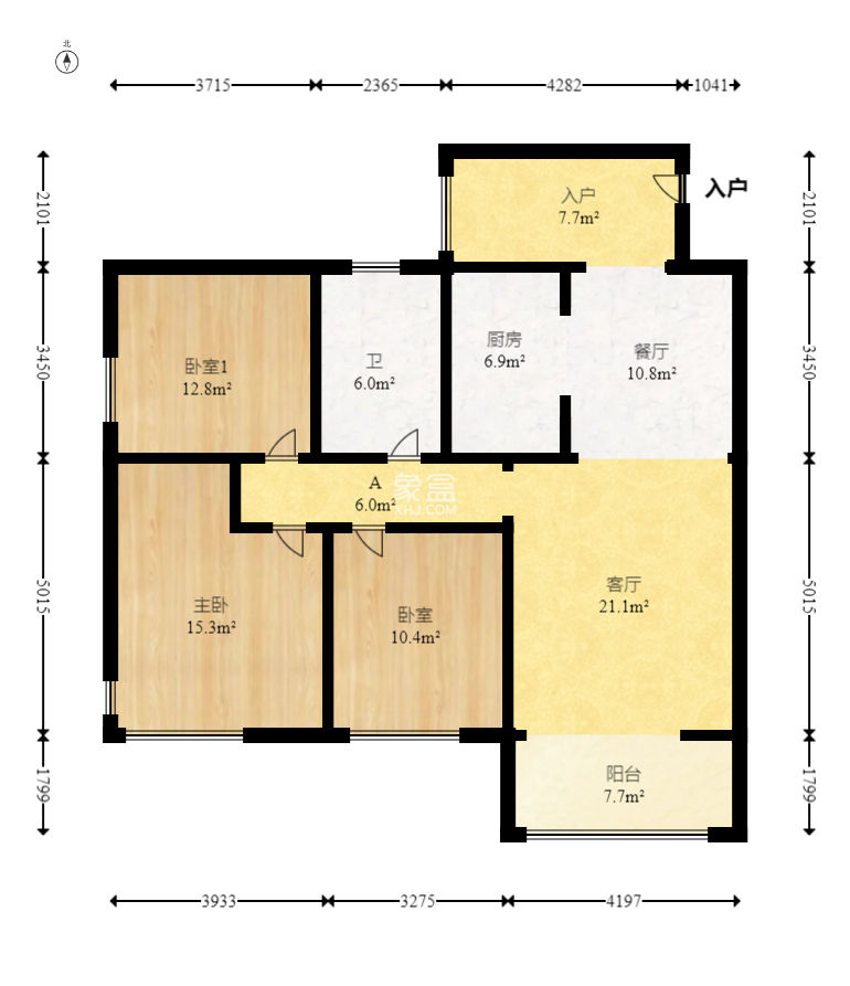丰源国际  3室2厅1卫    58.8万