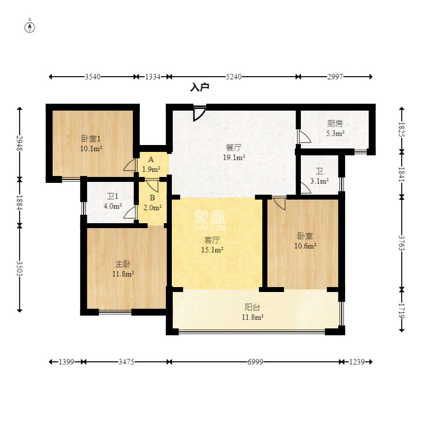 星雅美辰 3室2厅2卫 100.00万 星雅美辰 3室2厅2卫 100.00万户型图