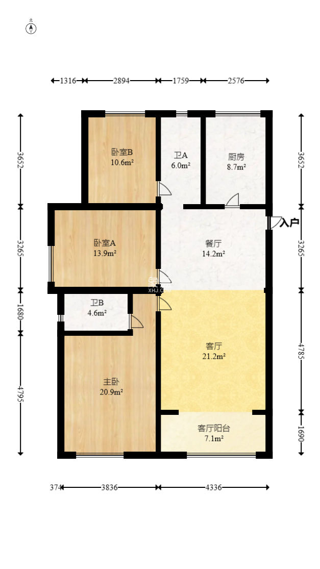 蘭亭都薈（璟峰苑）  3室2廳2衛(wèi)   188.80萬