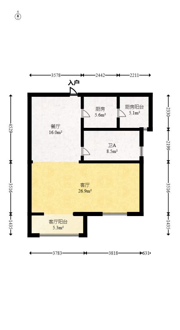 保利西海岸A区  4室2厅2卫   198.00万室内图1