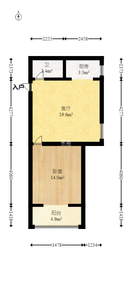 金领家族  1室1厅1卫    39.8万