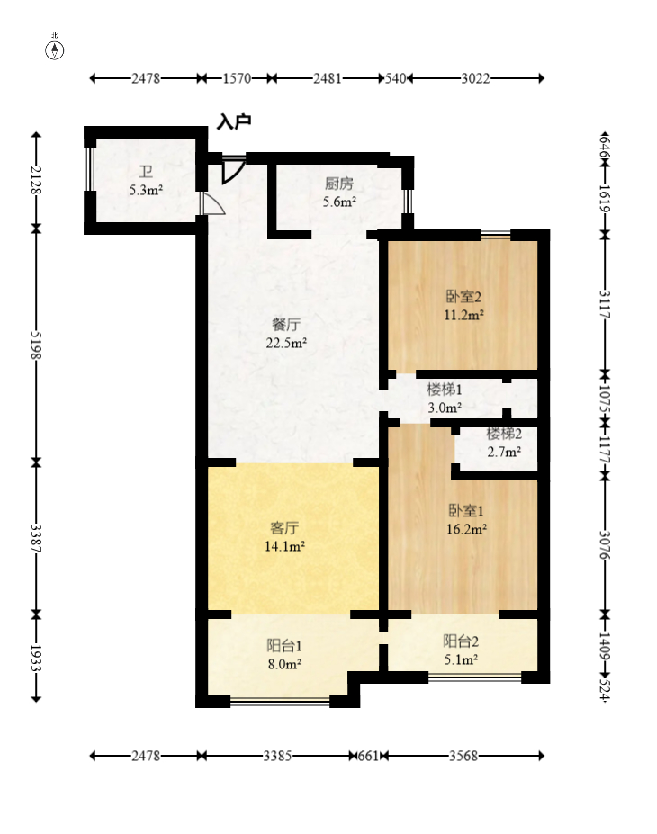 润和湘江天地C区 3室2厅2卫 135.0万 润和湘江天地C区 3室2厅2卫 135.0万户型图