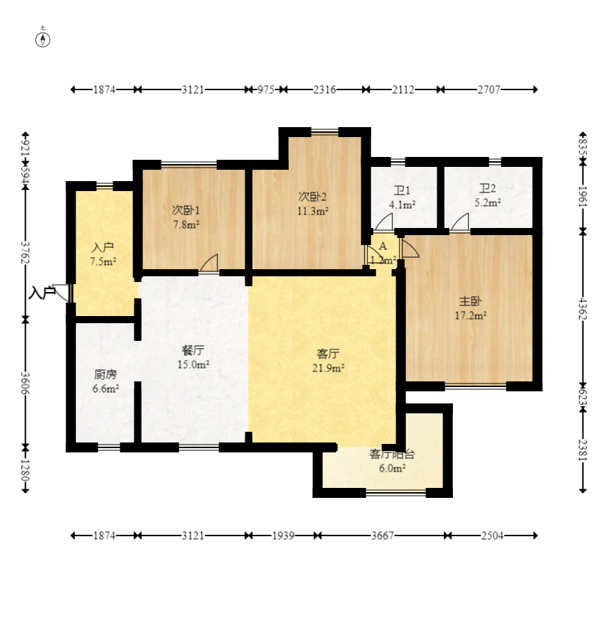蓝山郡 4室2厅2卫 99.8万 蓝山郡 4室2厅2卫 99.8万户型图