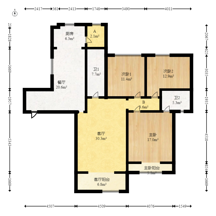 星电恬园 4室2厅2卫 109.8万 星电恬园 4室2厅2卫 109.8万户型图