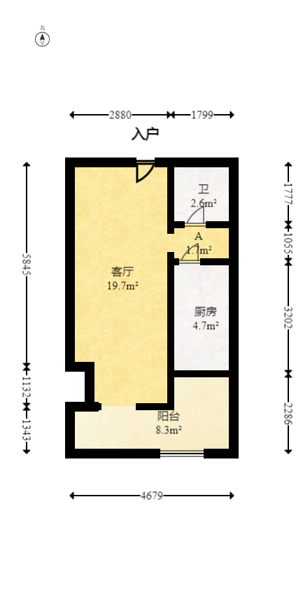 湖湾世景  1室1厅1卫   35.00万室内图1