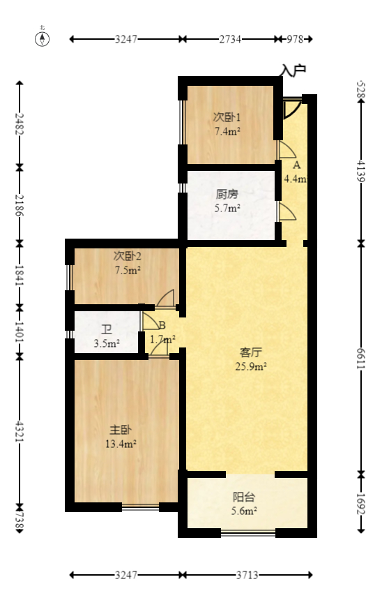 筑梦佳园  3室2厅1卫    56.8万 筑梦佳园  3室2厅1卫    56.8万户型图