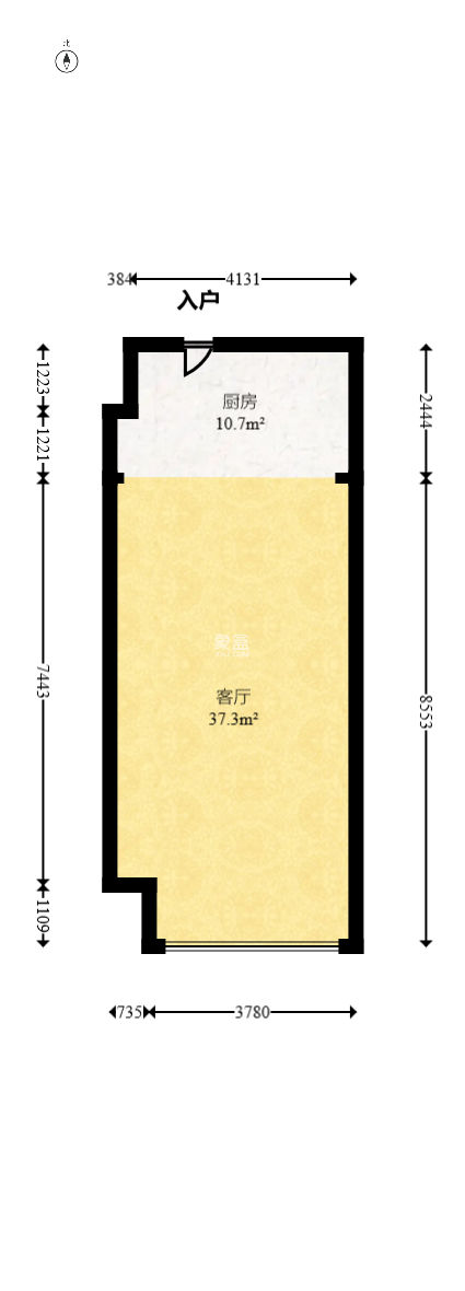 中国铁建洋湖壹品（中国城建家园）  1室1厅1卫   58.00万