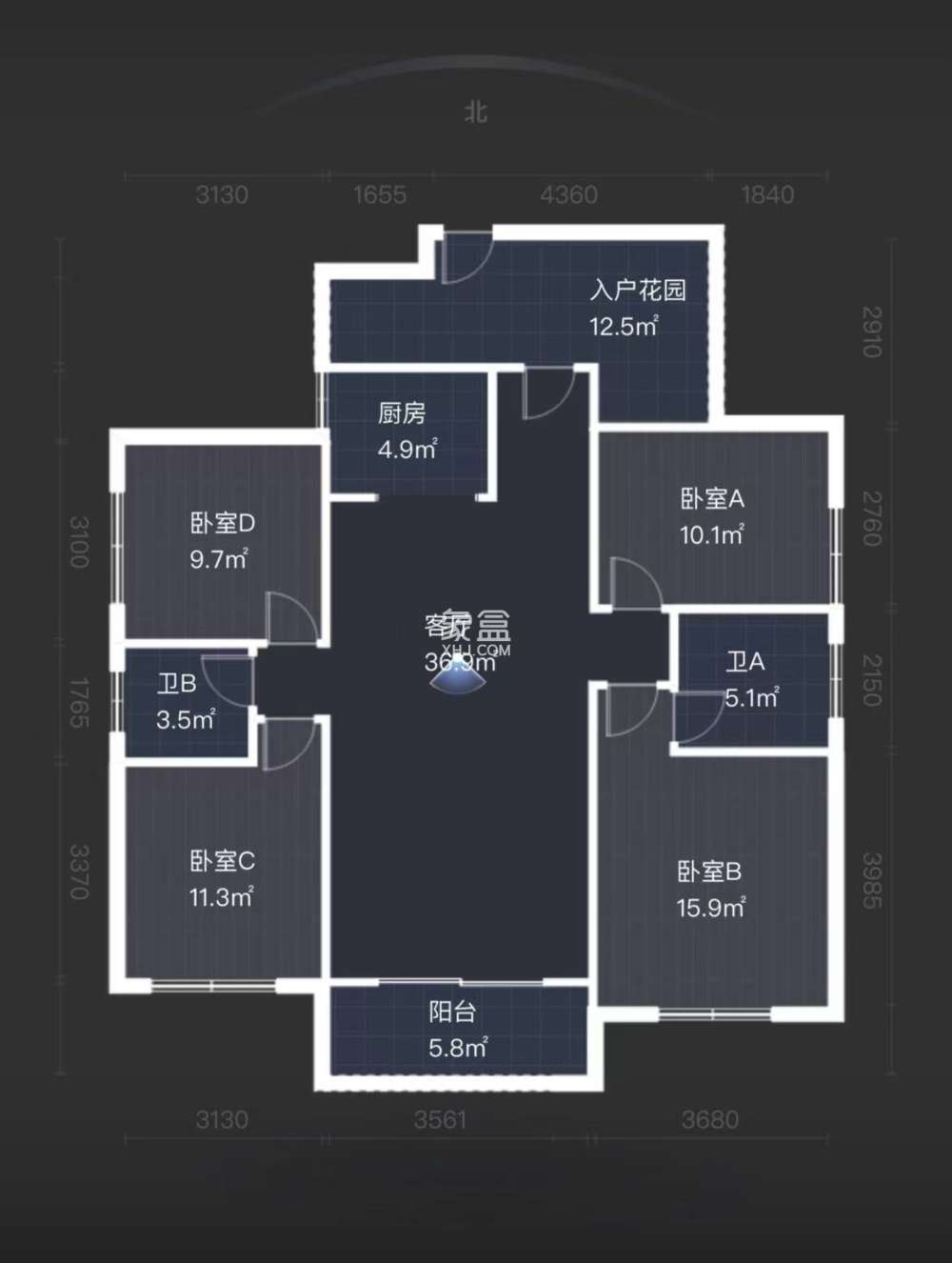 滨江花园  4室2厅1卫   61.80万