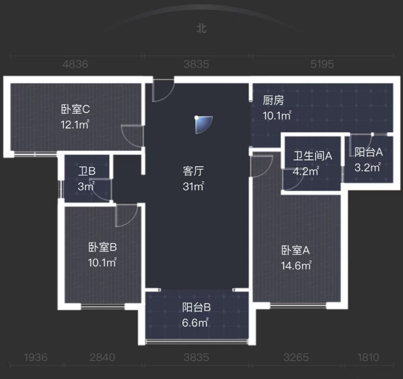 中泰财富湘江  3室2厅2卫   70.80万