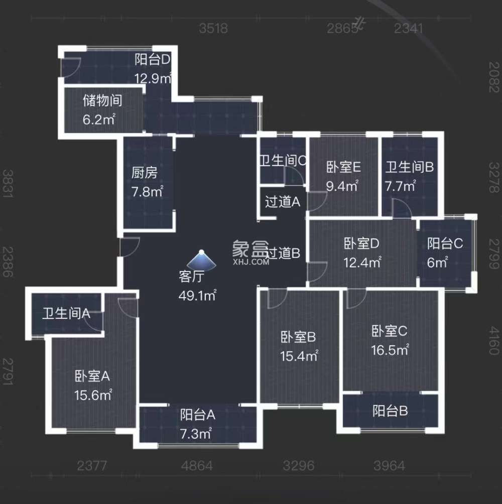中泰财富湘江  4室2厅3卫    168.0万