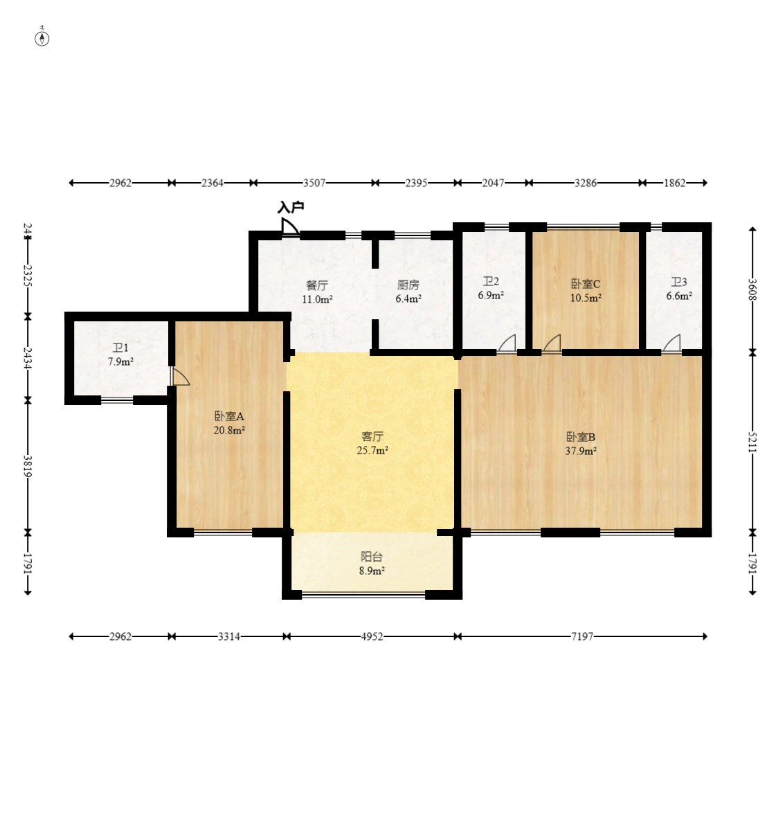建投象山国际 4室2厅2卫 138.0万 建投象山国际 4室2厅2卫 138.0万户型图