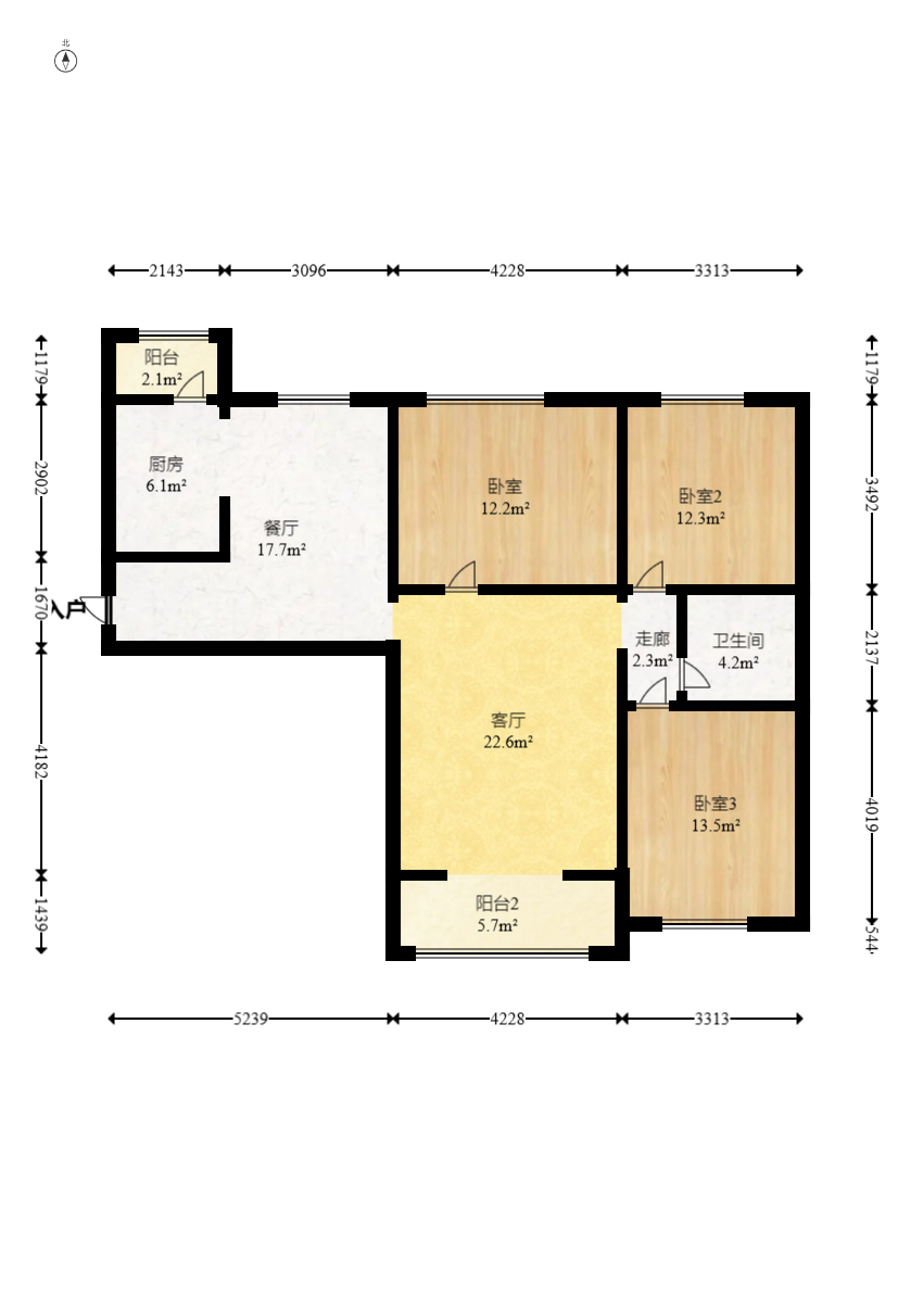中国铁建国际城二期  3室2厅1卫    60.0万 中国铁建国际城二期  3室2厅1卫    60.0万户型图