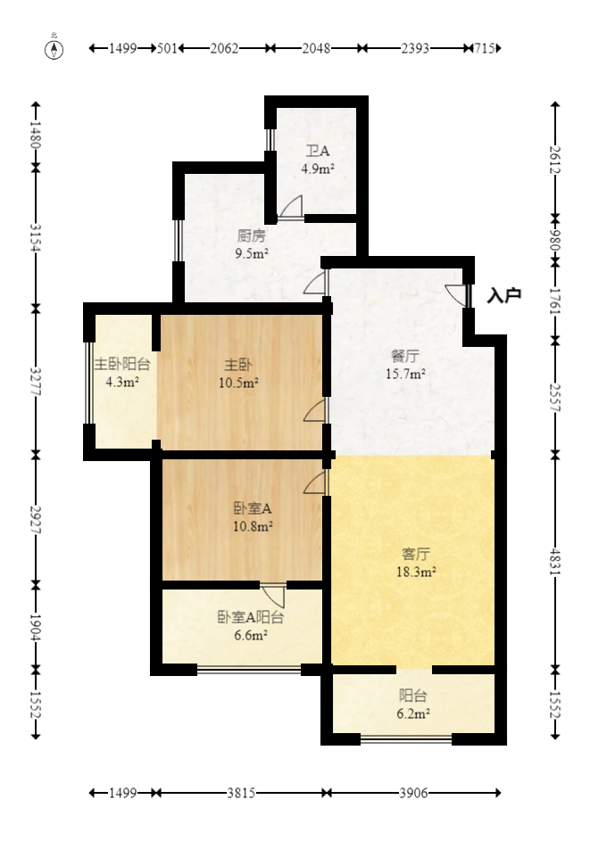 枫树园  2室2厅1卫   112.00万室内图1