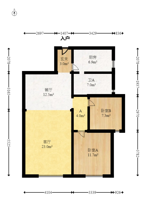 谷山乐园  2室2厅1卫   58.00万室内图1