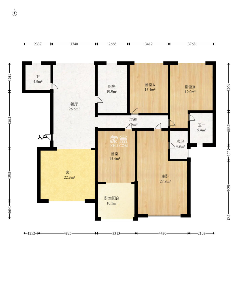 阳光紫薇园  1室2厅1卫    96.0万