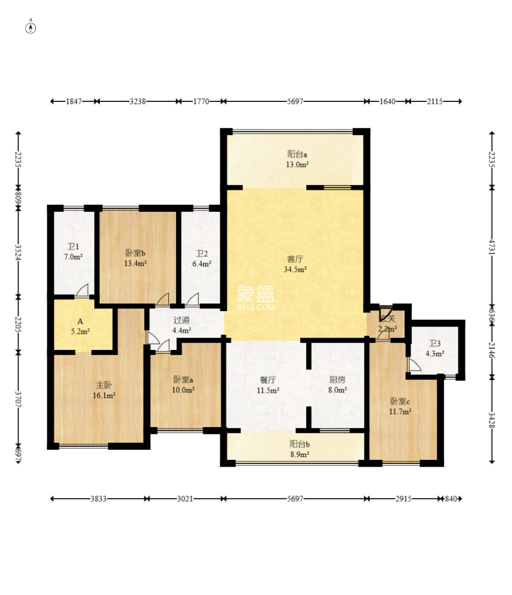 中粮观澜壹品  4室2厅2卫    135.0万