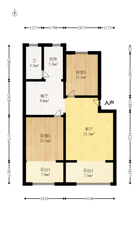 湖开小区（湖南开关厂宿舍）/南大桥社区  2室2厅1卫   54.00万室内图1