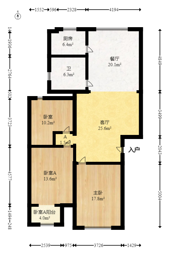 湘绣城  3室2厅1卫   42.00万室内图1