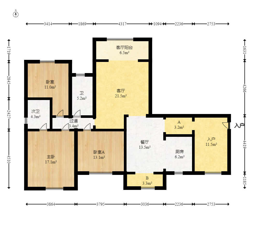 紫晶城  4室2厅2卫    74.0万 紫晶城  4室2厅2卫    74.0万户型图