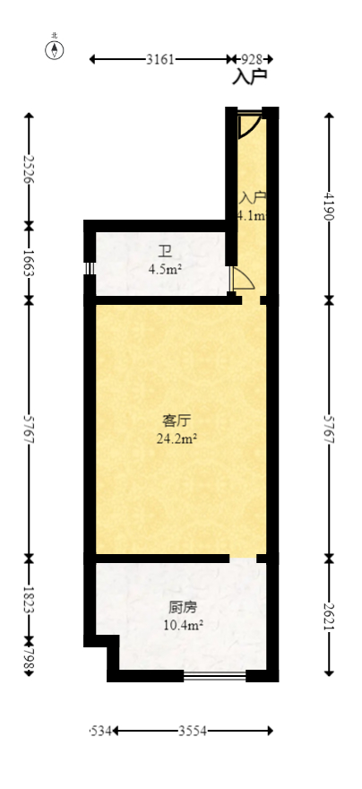 明城公寓  1室1厅1卫   23.80万室内图1