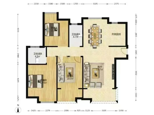 学府华庭 1室0厅0卫 46.0万 学府华庭 1室0厅0卫 46.0万室内图