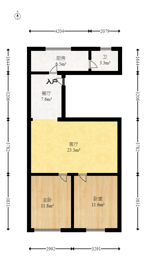城西安置小区  2室2厅1卫   32.80万室内图1