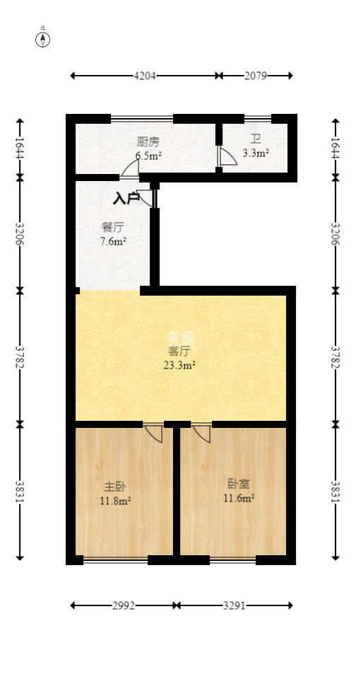 城西安置小区  2室2厅1卫   32.80万
