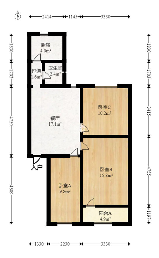 牛婆塘社区  3室2厅1卫   41.80万