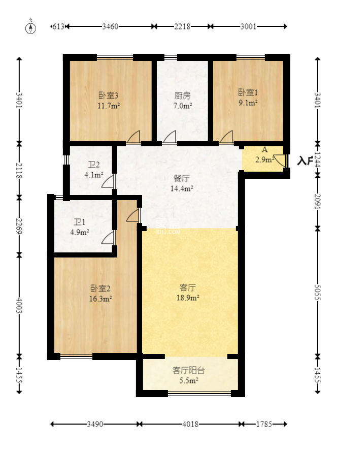 弘阳时光里  3室2厅2卫   135.00万