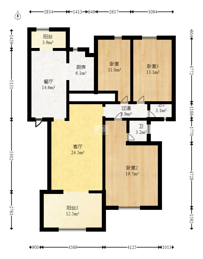咸嘉新村悦峰园  3室2厅1卫   95.00万