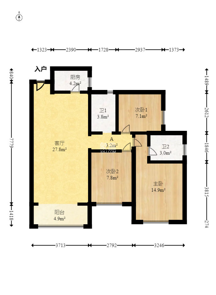 方略城市廣場 3室2廳2衛 81.80萬