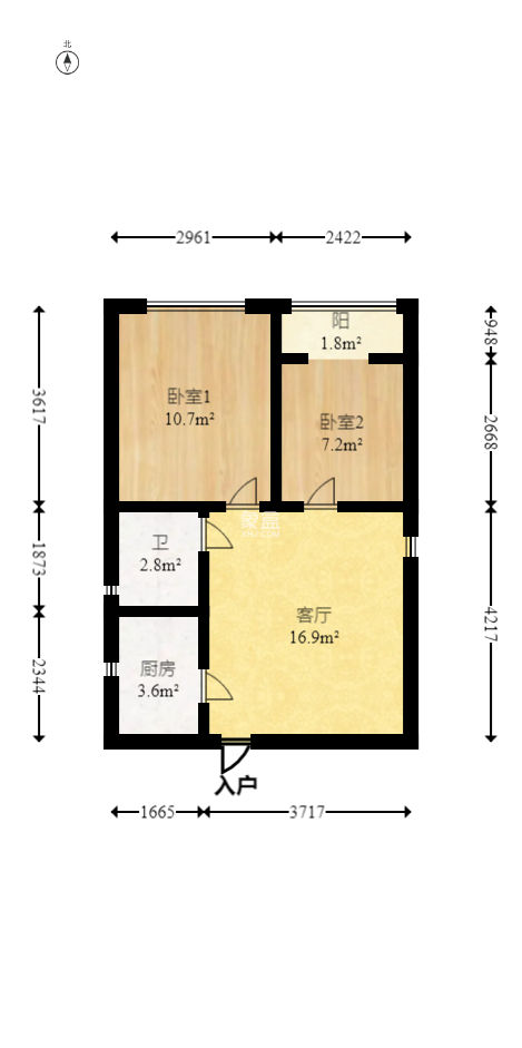 园康星都荟  2室1厅1卫   50.80万