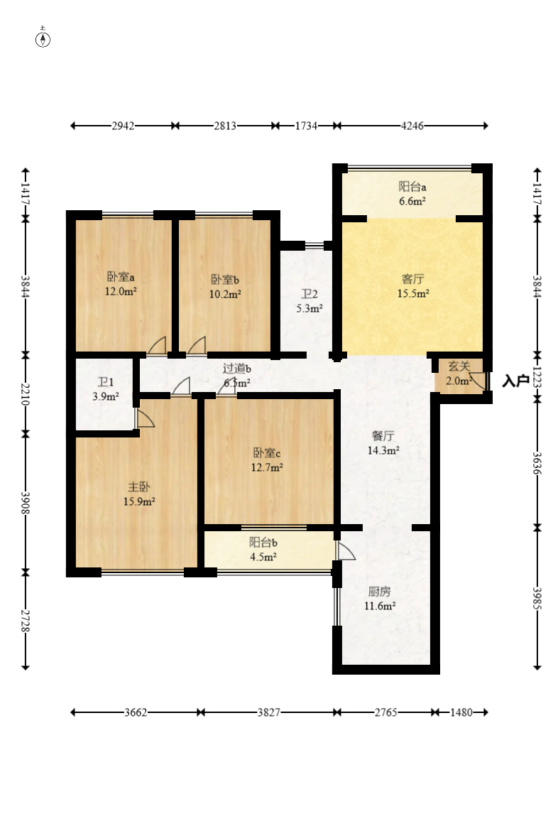 红建滨水铭城  4室2厅2卫    69.0万 红建滨水铭城  4室2厅2卫    69.0万户型图