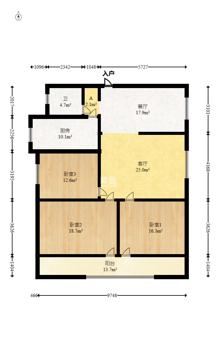 紅花坡輕工設計院（輕安宿舍）  3室1廳1衛(wèi)   78.00萬