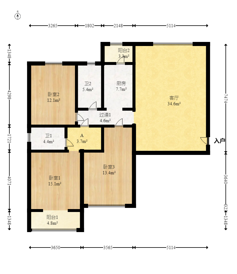 湘江锦绣  3室2厅2卫    106.0万 湘江锦绣  3室2厅2卫    106.0万户型图