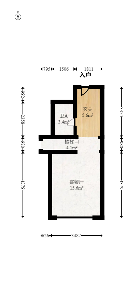 保利天禧EF区  1室0厅0卫   80.00万室内图1