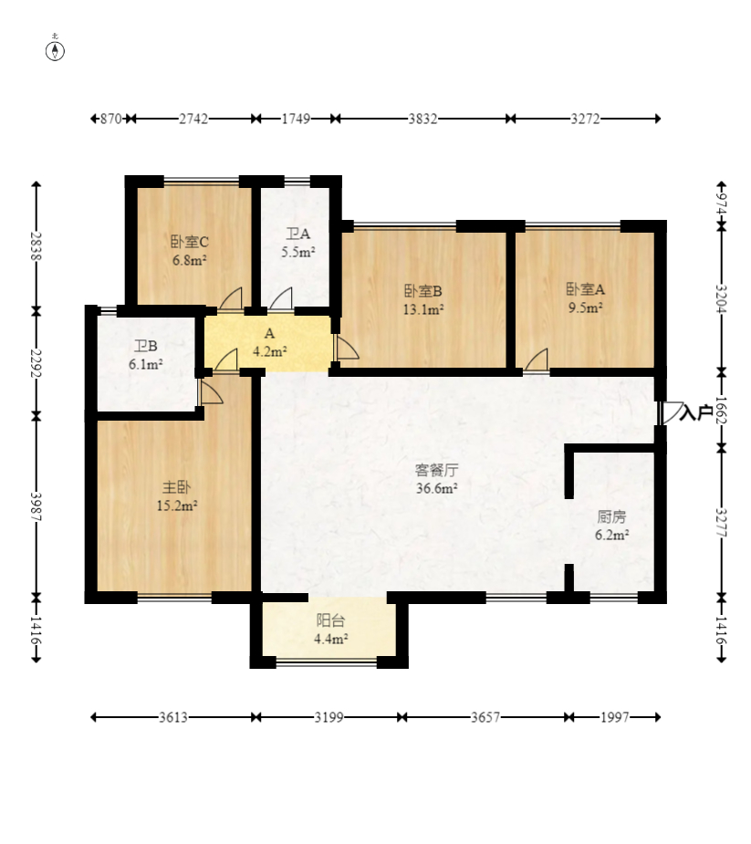 保利天禧D区  4室2厅2卫   210.00万室内图1