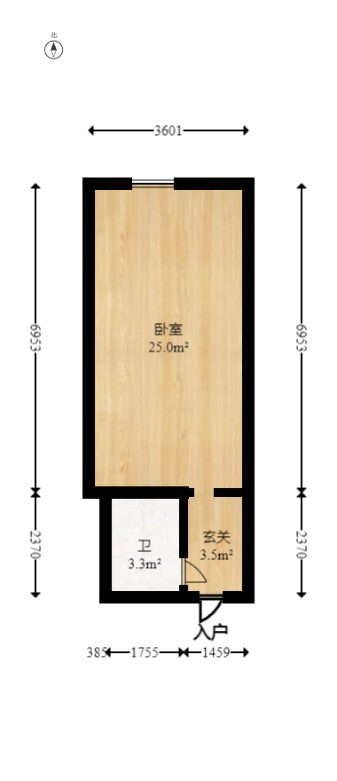 名富公寓  1室1厅1卫   25.00万室内图1