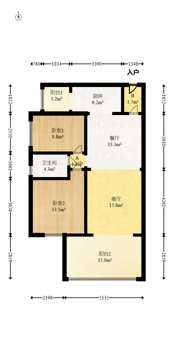 时代倾城三期  2室2厅1卫    78.0万 时代倾城三期  2室2厅1卫    78.0万户型图