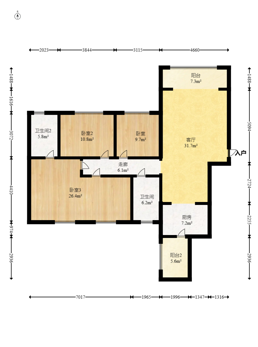 辉煌国际城二期 4室2厅2卫 108.0万 辉煌国际城二期 4室2厅2卫 108.0万户型图
