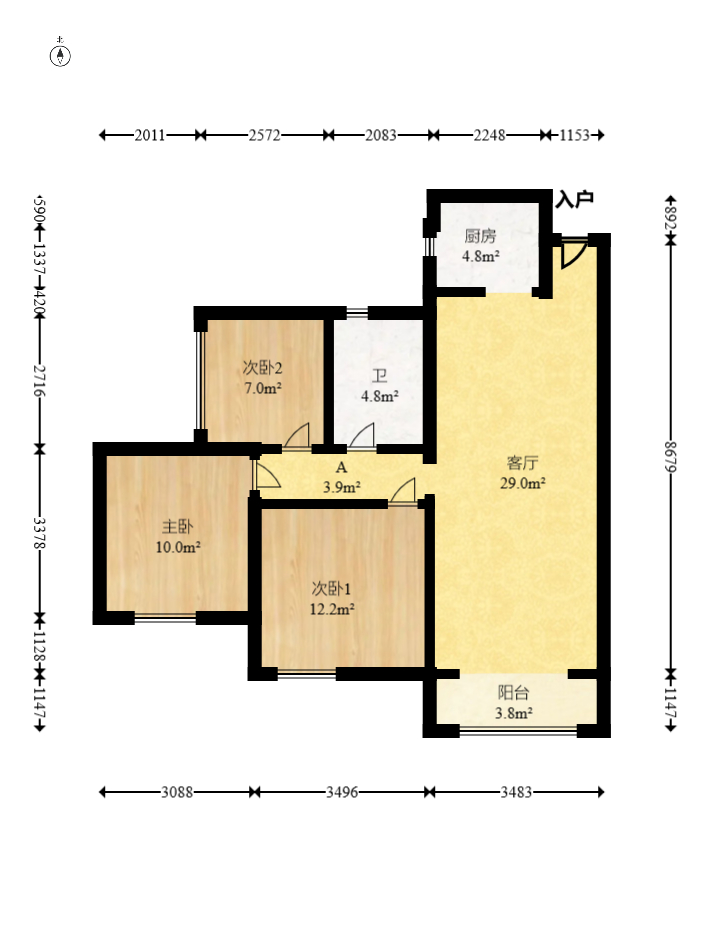 恒基凯旋门三期  3室2厅1卫    88.8万 恒基凯旋门三期  3室2厅1卫    88.8万户型图