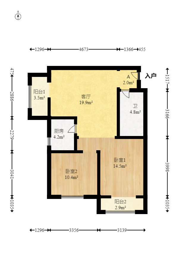 美林美寓  1室0厅0卫   70.00万室内图1
