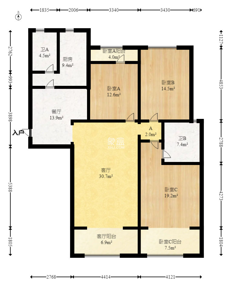 八方小区B区  3室2厅2卫    430.0万