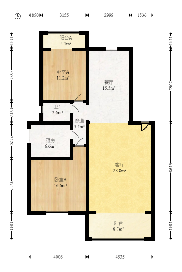 锑都家园  5室2厅2卫   69.80万室内图1