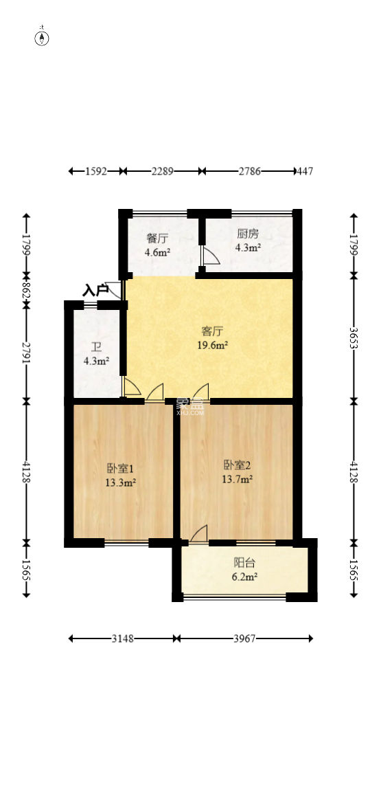德政园  2室2厅1卫   40.80万