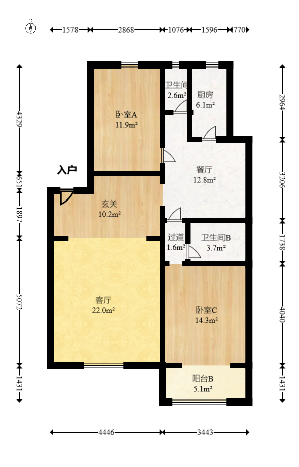 金泰小区  2室2厅2卫    68.0万 金泰小区  2室2厅2卫    68.0万户型图
