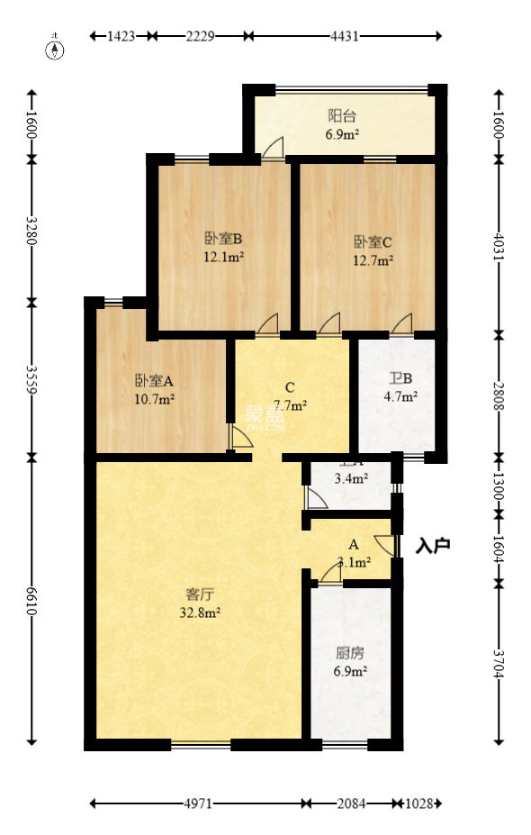 金匯小區(qū)  3室2廳1衛(wèi)   98.00萬