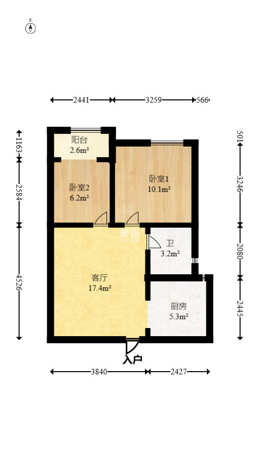 德茂公寓  2室2厅1卫   45.00万