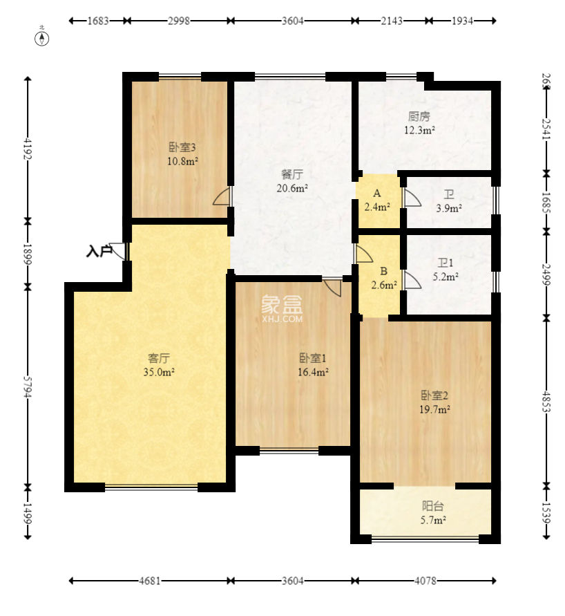 天潤花園  3室2廳2衛(wèi)   92.80萬