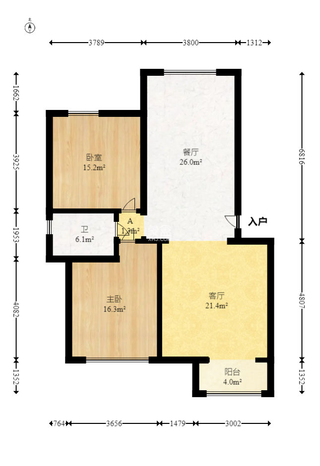 郡原居里  2室2厅1卫    73.0万